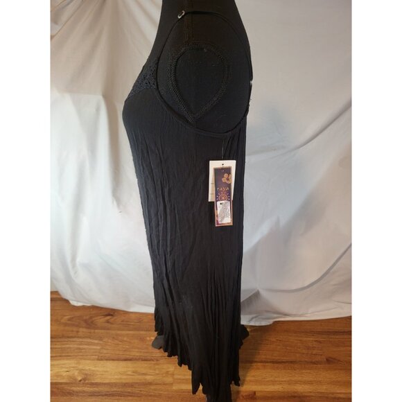 NWT Raya Sun Black Lace Ruffle Size S Midi Dress - Picture 4 of 7